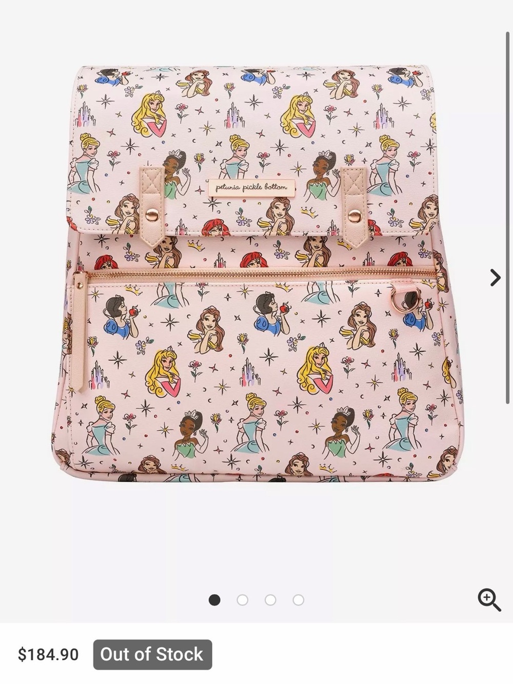 Petunia Pickle Bottom Light Pink Disney Princess Pattern Backpack